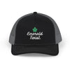 Emerald Twist Trucker Cap – Embroidered Leaf Snapback Hat
