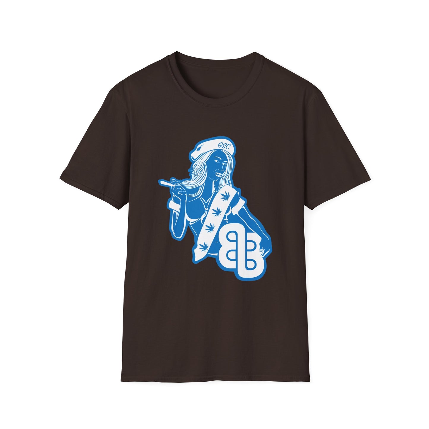 Sailor Babe Graphic T-Shirt — Blue Retro Pinup Tee