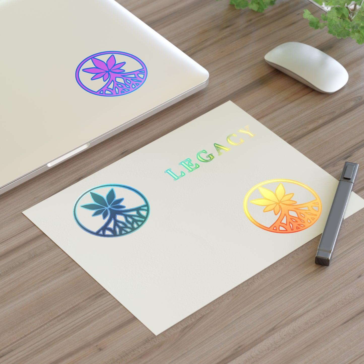Legacy Sticker Sheet — Decorative Logo Stickers (Pink, Gold, Black)
