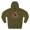 Red Mane Lion Logo Hoodie — Flame Graphic Three-Panel Fleece Hoodie