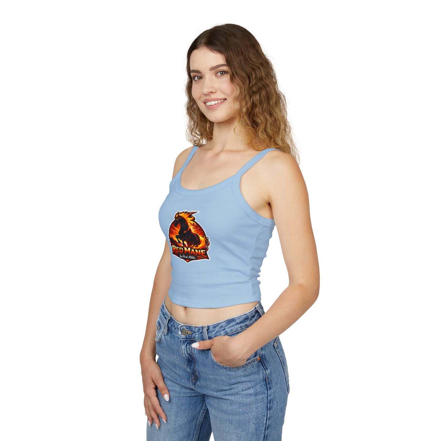 Red Mane Spaghetti Tank Top