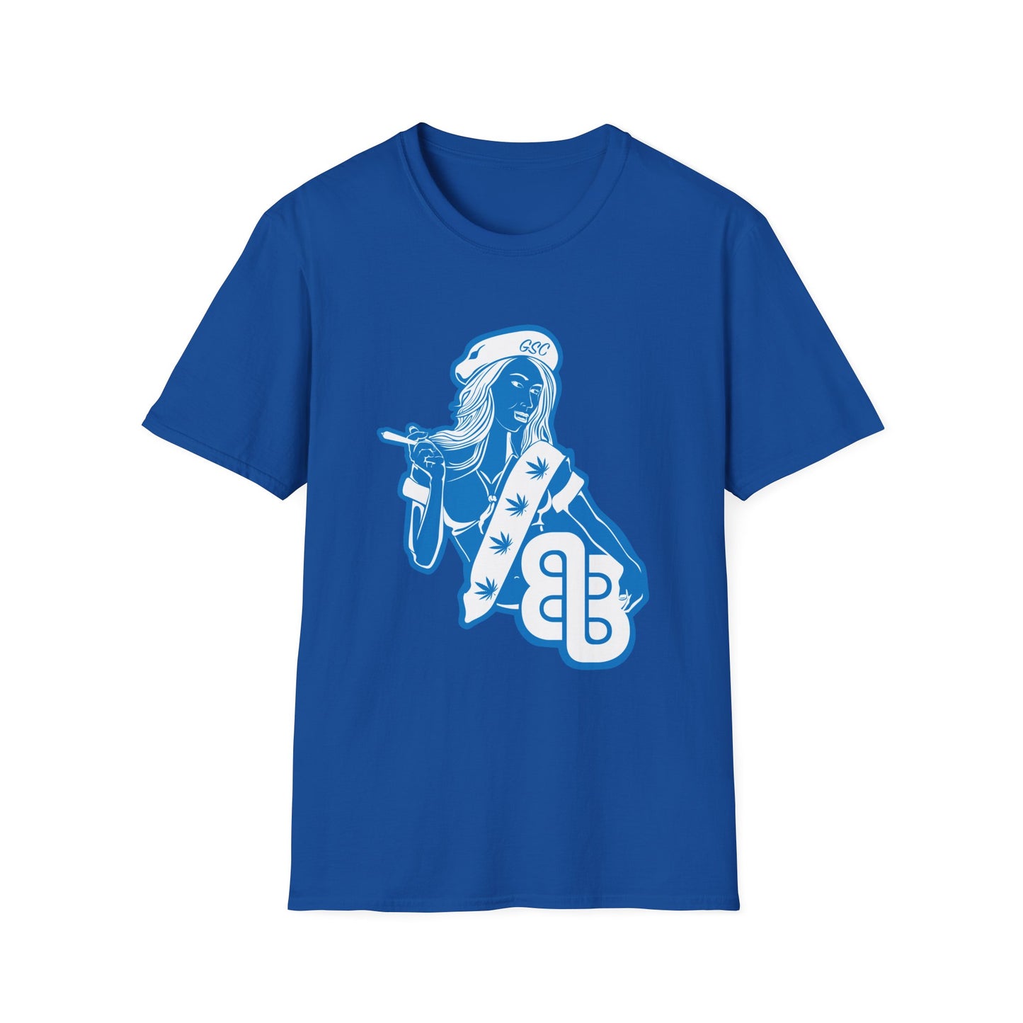 Sailor Babe Graphic T-Shirt — Blue Retro Pinup Tee