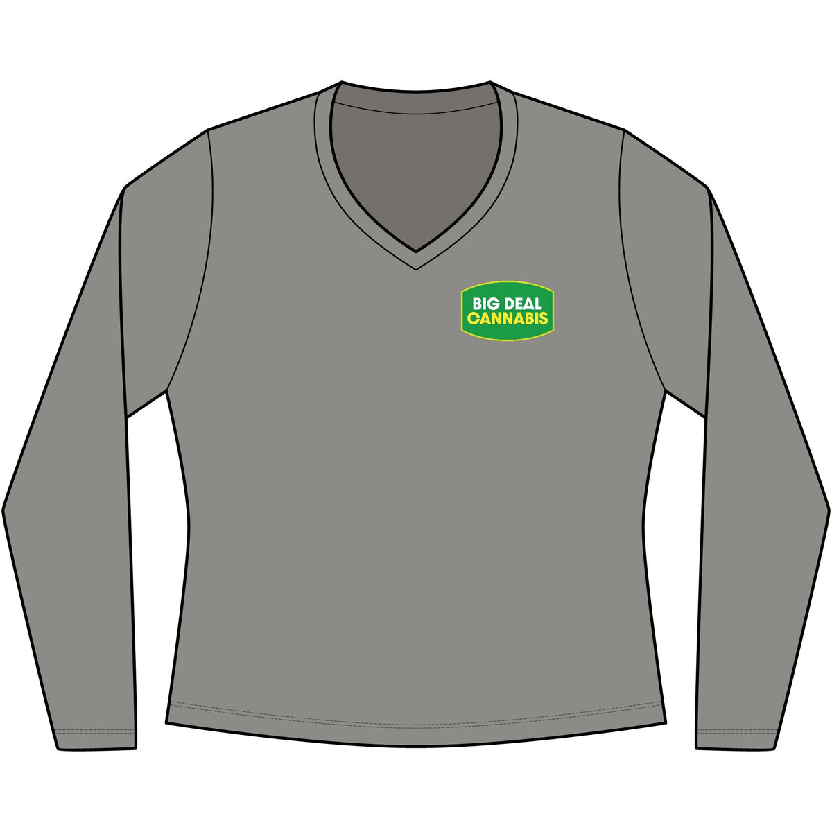 Big Deal Women's V-Neck Long Sleeve Tee