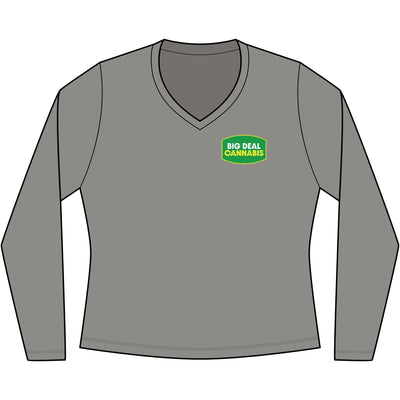 Big Deal Women's V-Neck Long Sleeve Tee