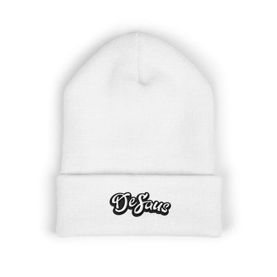 Embroidered 'DeSaus' Cuffed Beanie — Classic Knit Winter Hat