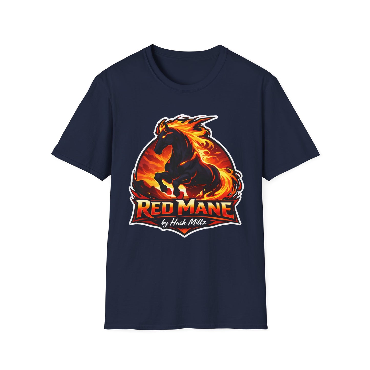 Flaming Stallion T-Shirt — "Red Mane" Graphic Tee