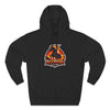 Red Mane Lion Logo Hoodie — Flame Graphic Three-Panel Fleece Hoodie