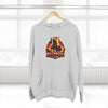 Red Mane Lion Logo Hoodie — Flame Graphic Three-Panel Fleece Hoodie