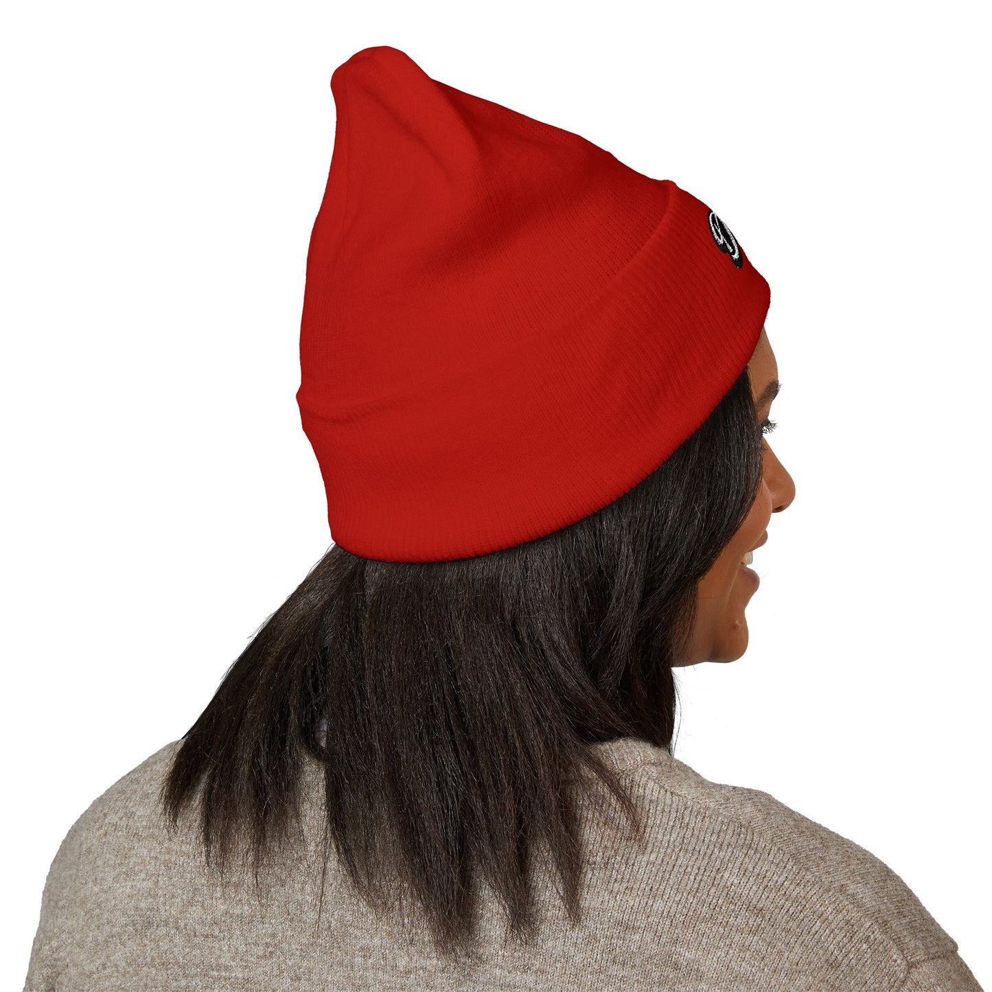 Embroidered 'DeSaus' Cuffed Beanie — Classic Knit Winter Hat