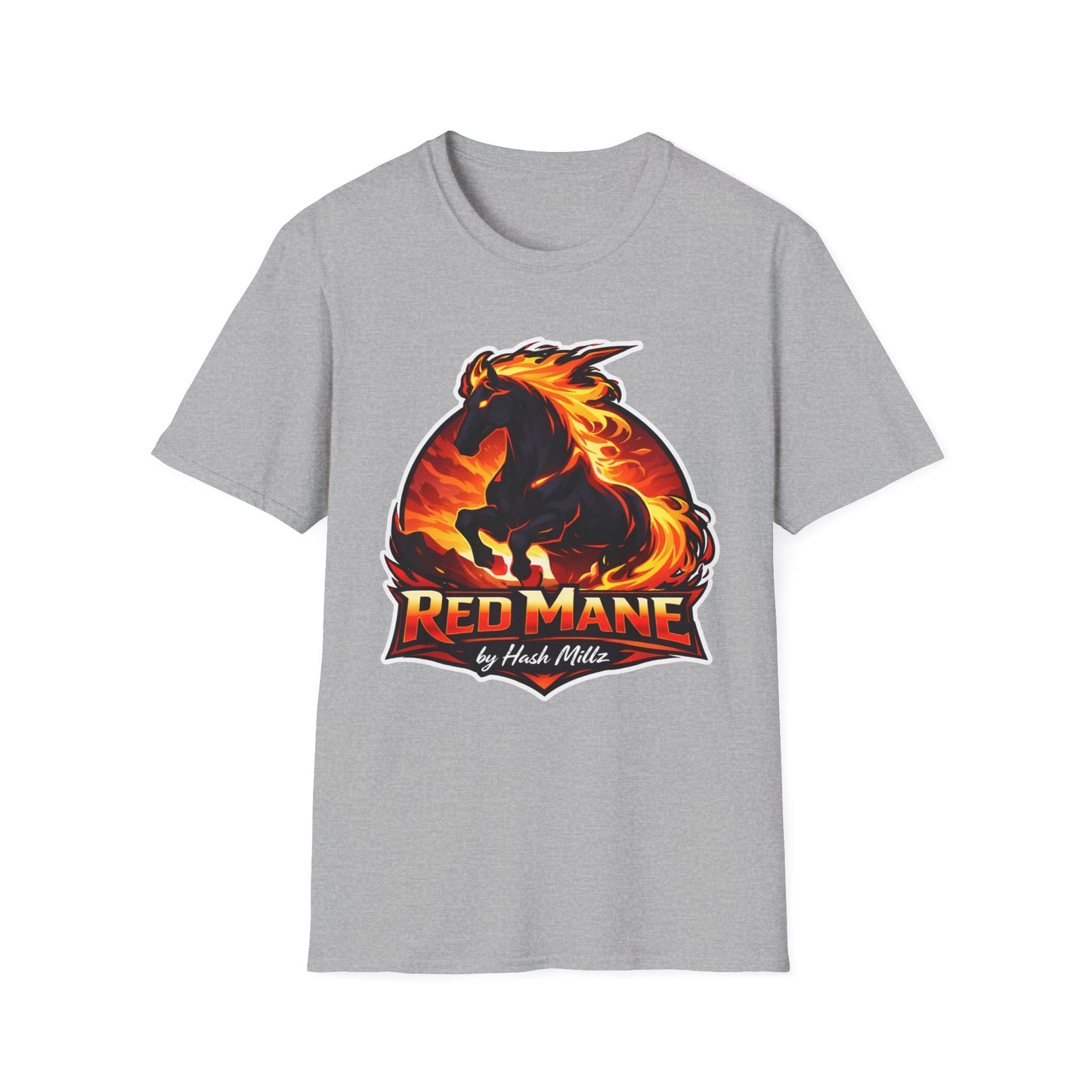 Flaming Stallion T-Shirt — "Red Mane" Graphic Tee