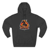 Red Mane Lion Logo Hoodie — Flame Graphic Three-Panel Fleece Hoodie