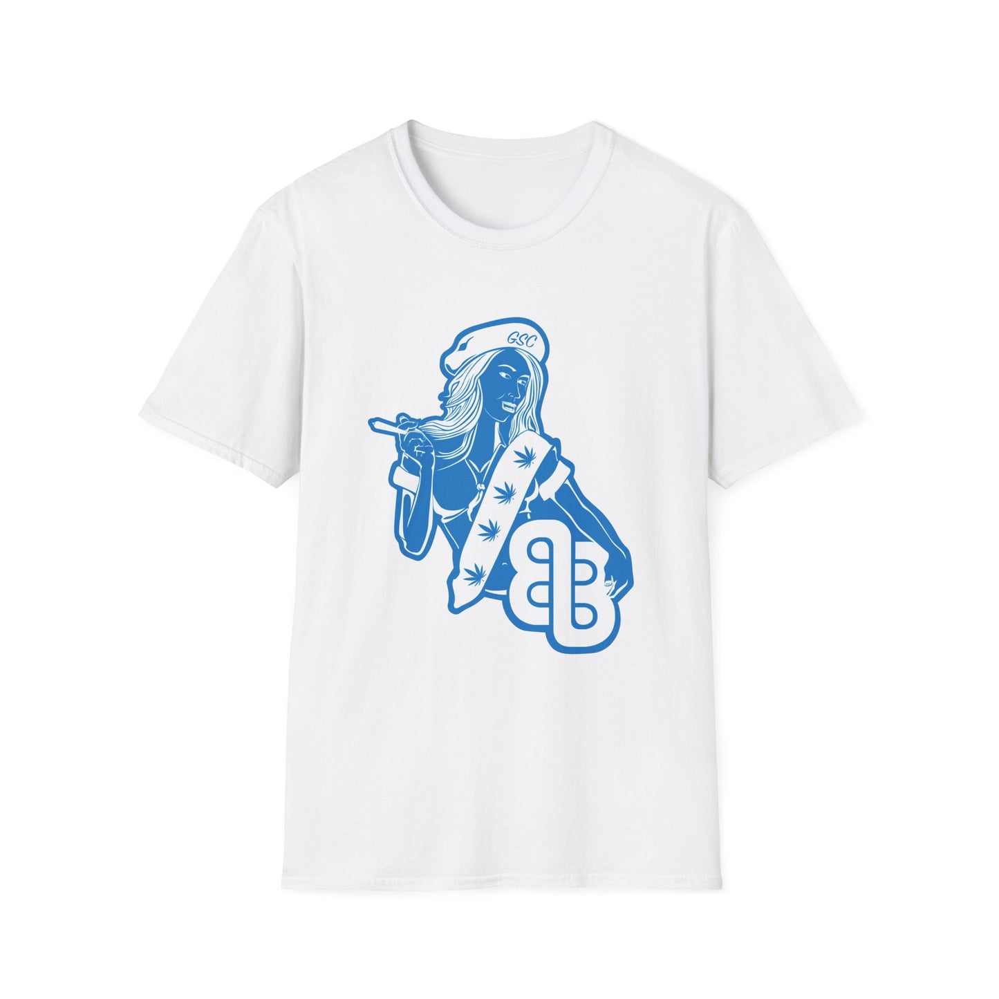 Sailor Babe Graphic T-Shirt — Blue Retro Pinup Tee