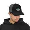Emerald Twist Trucker Cap – Embroidered Leaf Snapback Hat