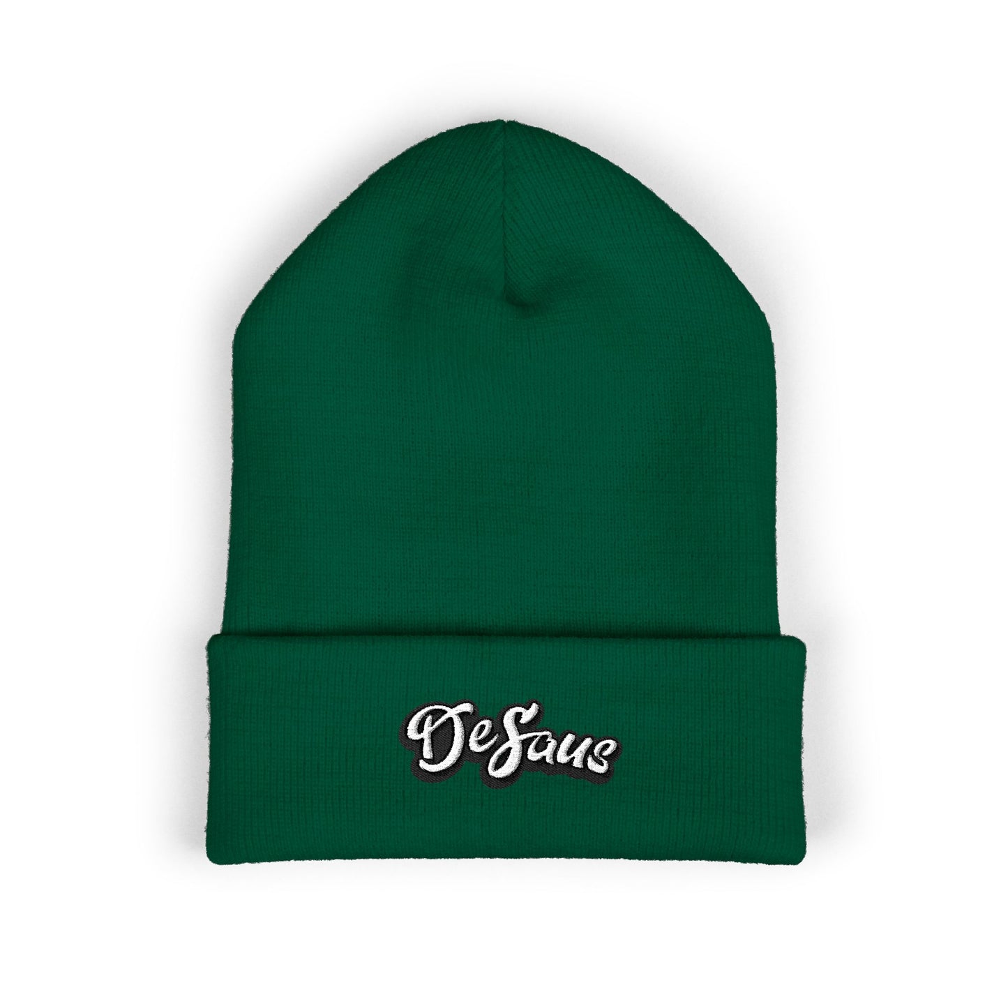 Embroidered 'DeSaus' Cuffed Beanie — Classic Knit Winter Hat
