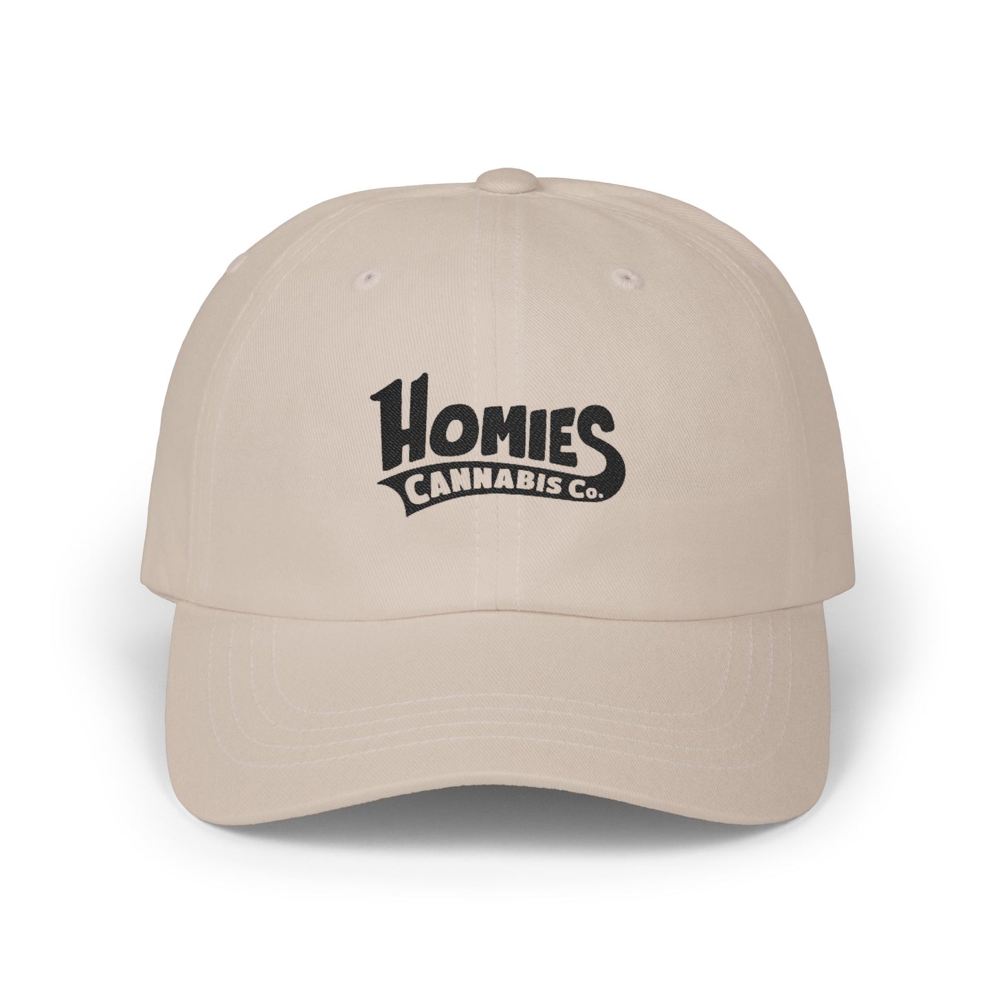 Homies Cannabis Co. Classic Dad Cap - Embroidered White Baseball Hat