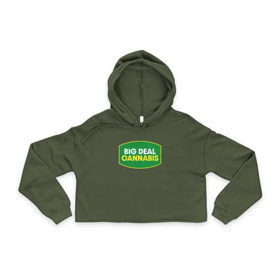 Cropped Hoodie — "Big Deal Cannabis" Logo Women's Streetwear