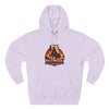Red Mane Lion Logo Hoodie — Flame Graphic Three-Panel Fleece Hoodie