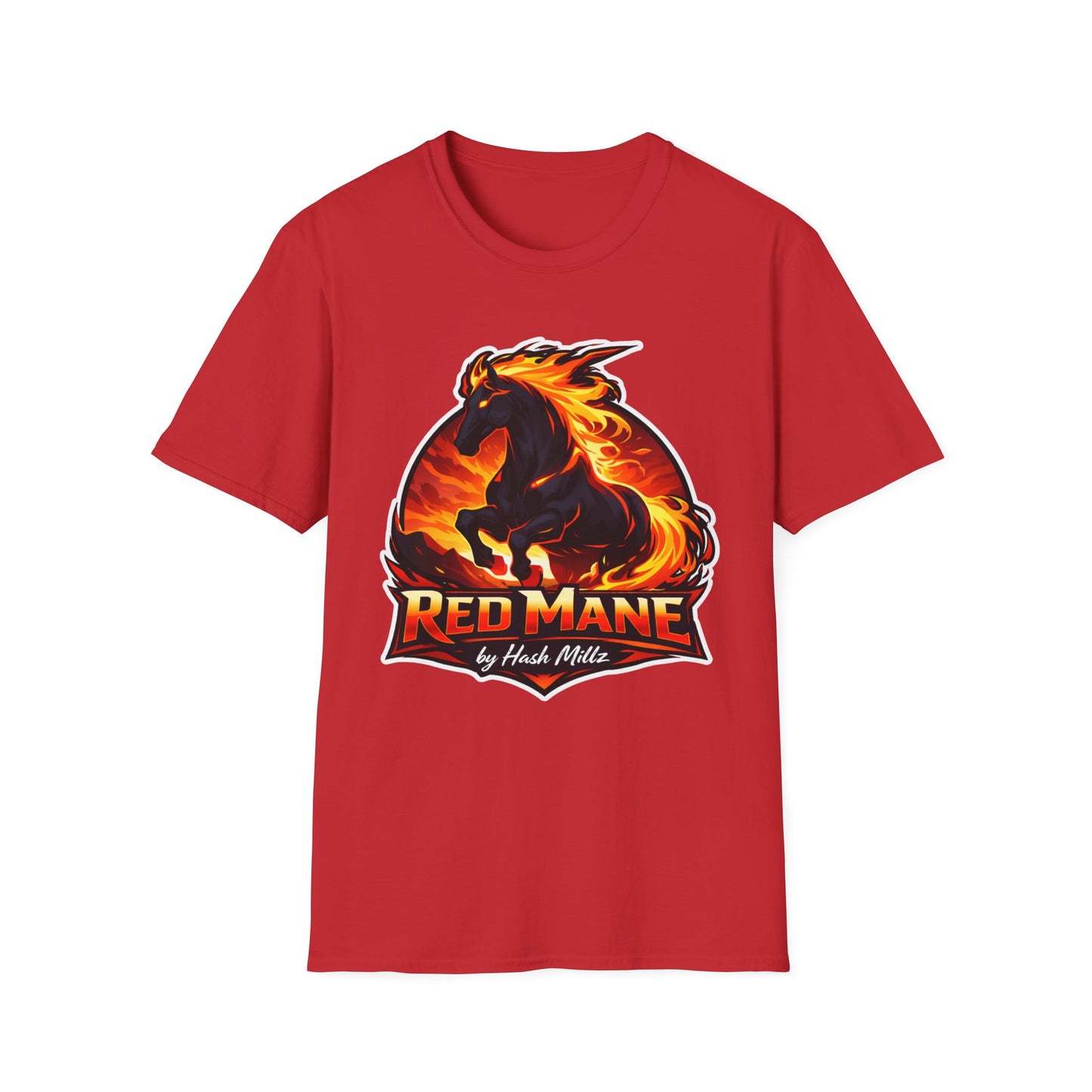 Flaming Stallion T-Shirt — "Red Mane" Graphic Tee