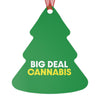 Metal Ornament – "Big Deal Cannabis" Green Bell Holiday Decoration