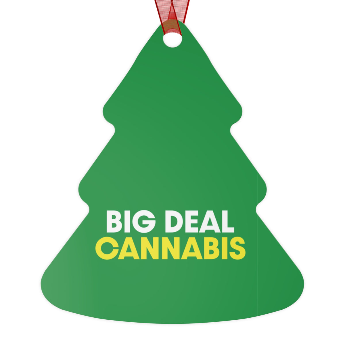 Metal Ornament – "Big Deal Cannabis" Green Bell Holiday Decoration