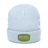 Embroidered 'Big Deal Cannabis' Ribbed Knit Beanie — Cozy Winter Cannabis Hat