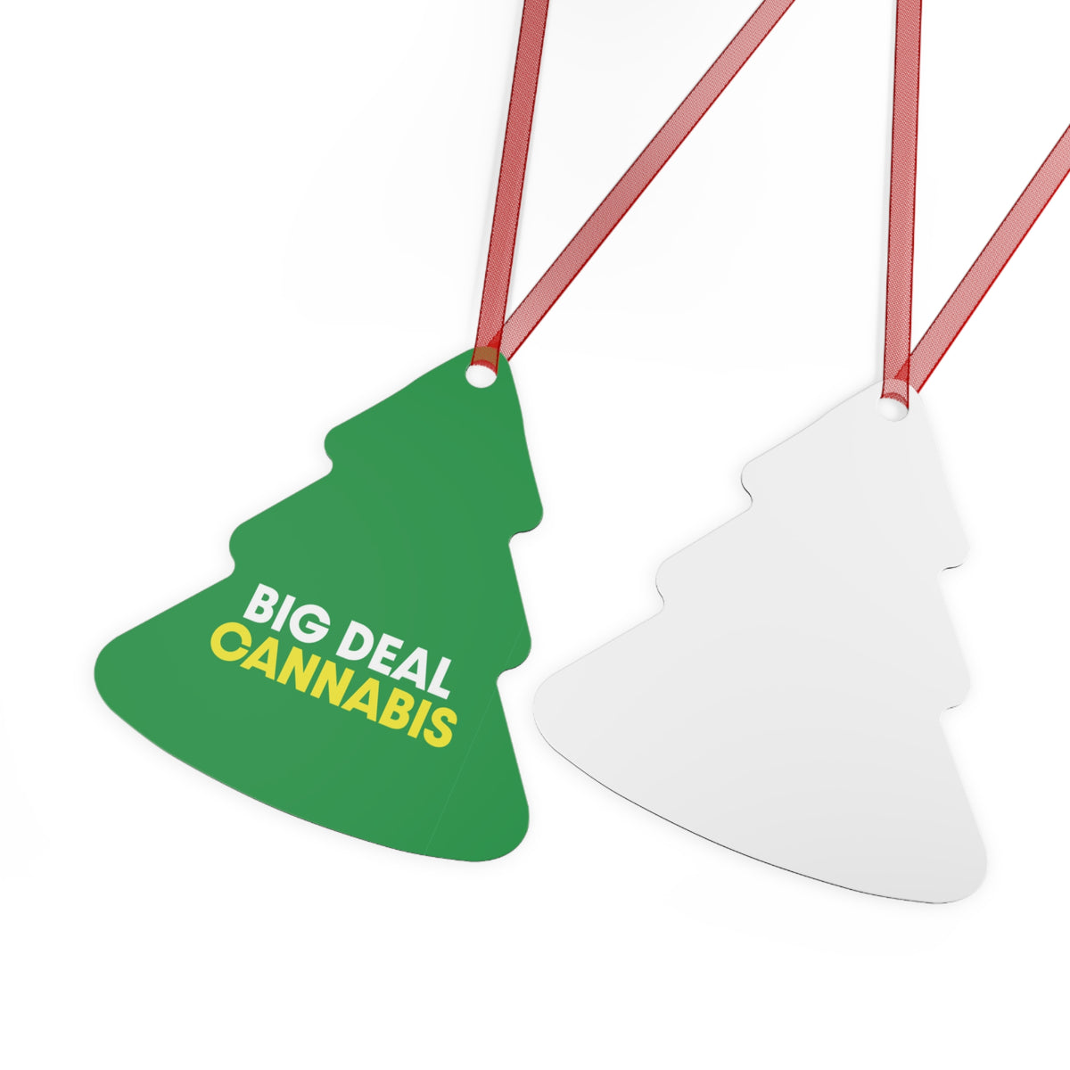 Metal Ornament – "Big Deal Cannabis" Green Bell Holiday Decoration