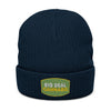 Embroidered 'Big Deal Cannabis' Ribbed Knit Beanie — Cozy Winter Cannabis Hat
