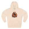 Red Mane Lion Logo Hoodie — Flame Graphic Three-Panel Fleece Hoodie