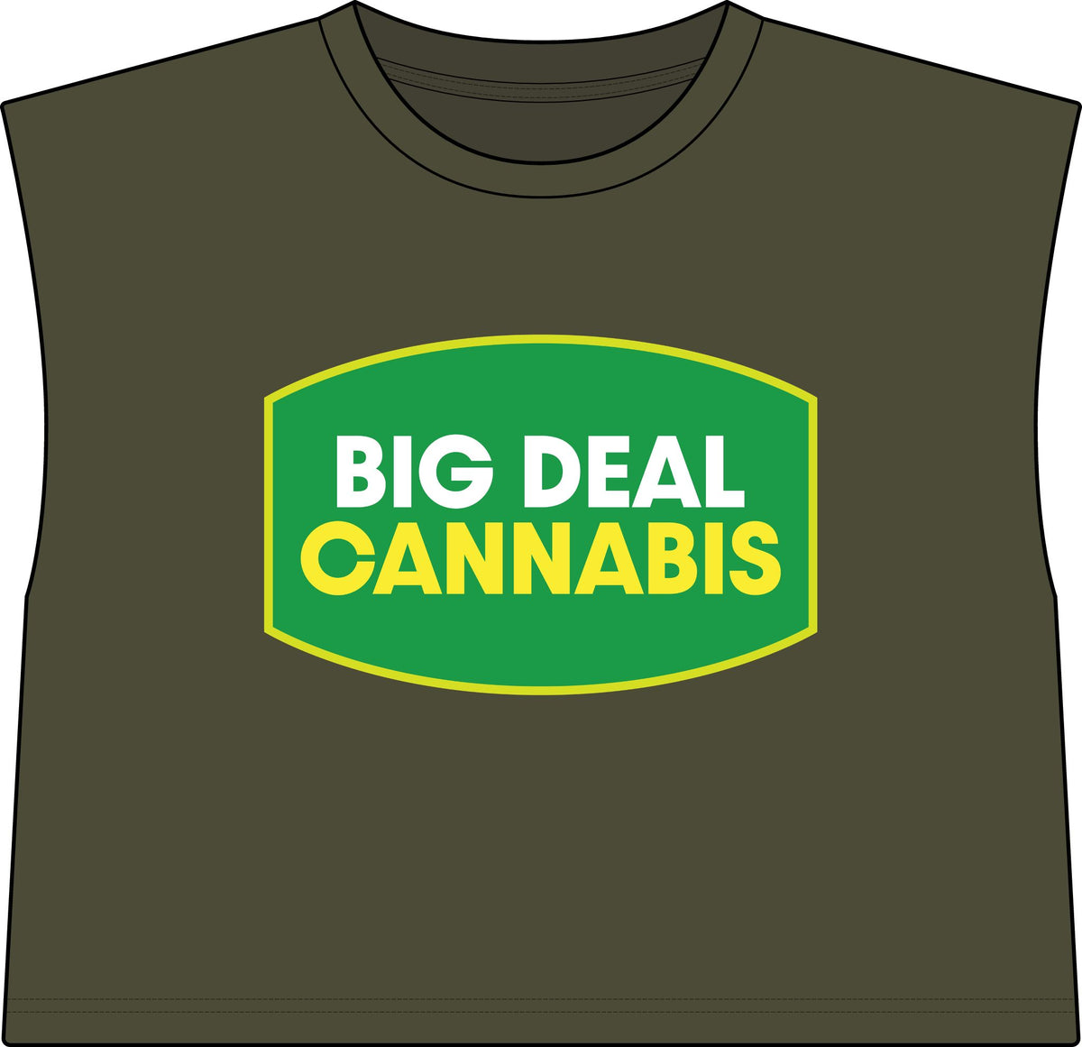 Muscle Tee — "Big Deal Cannabis" Graphic Crop Top