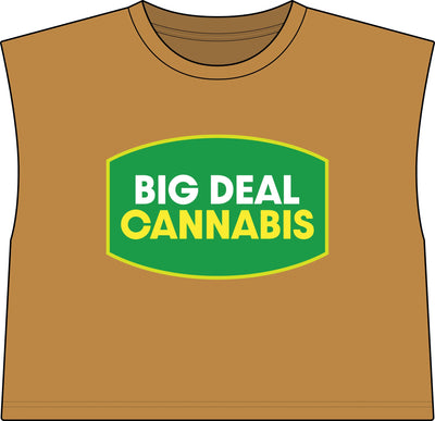 Muscle Tee — "Big Deal Cannabis" Graphic Crop Top