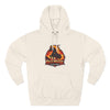 Red Mane Lion Logo Hoodie — Flame Graphic Three-Panel Fleece Hoodie