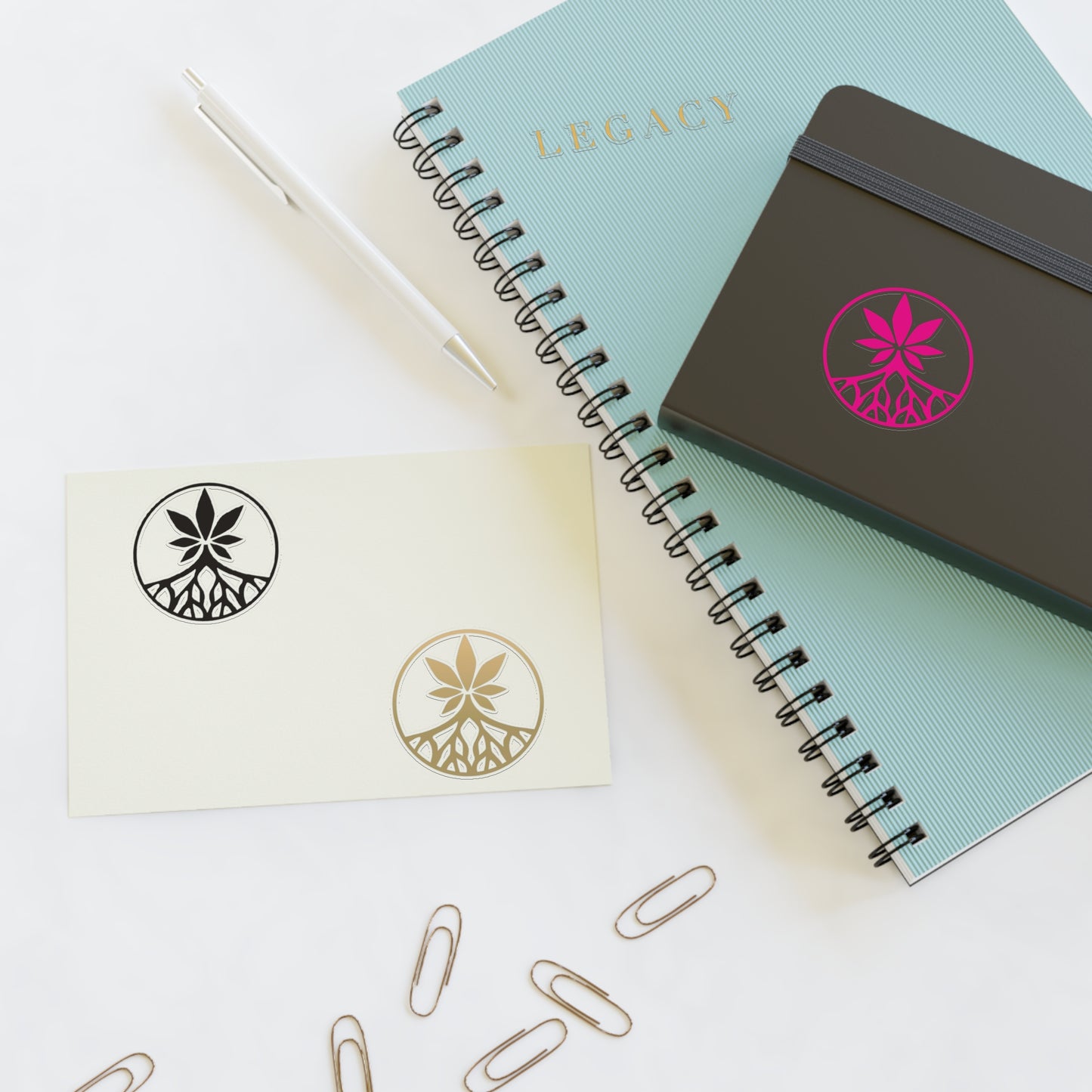 Legacy Sticker Sheet — Decorative Logo Stickers (Pink, Gold, Black)