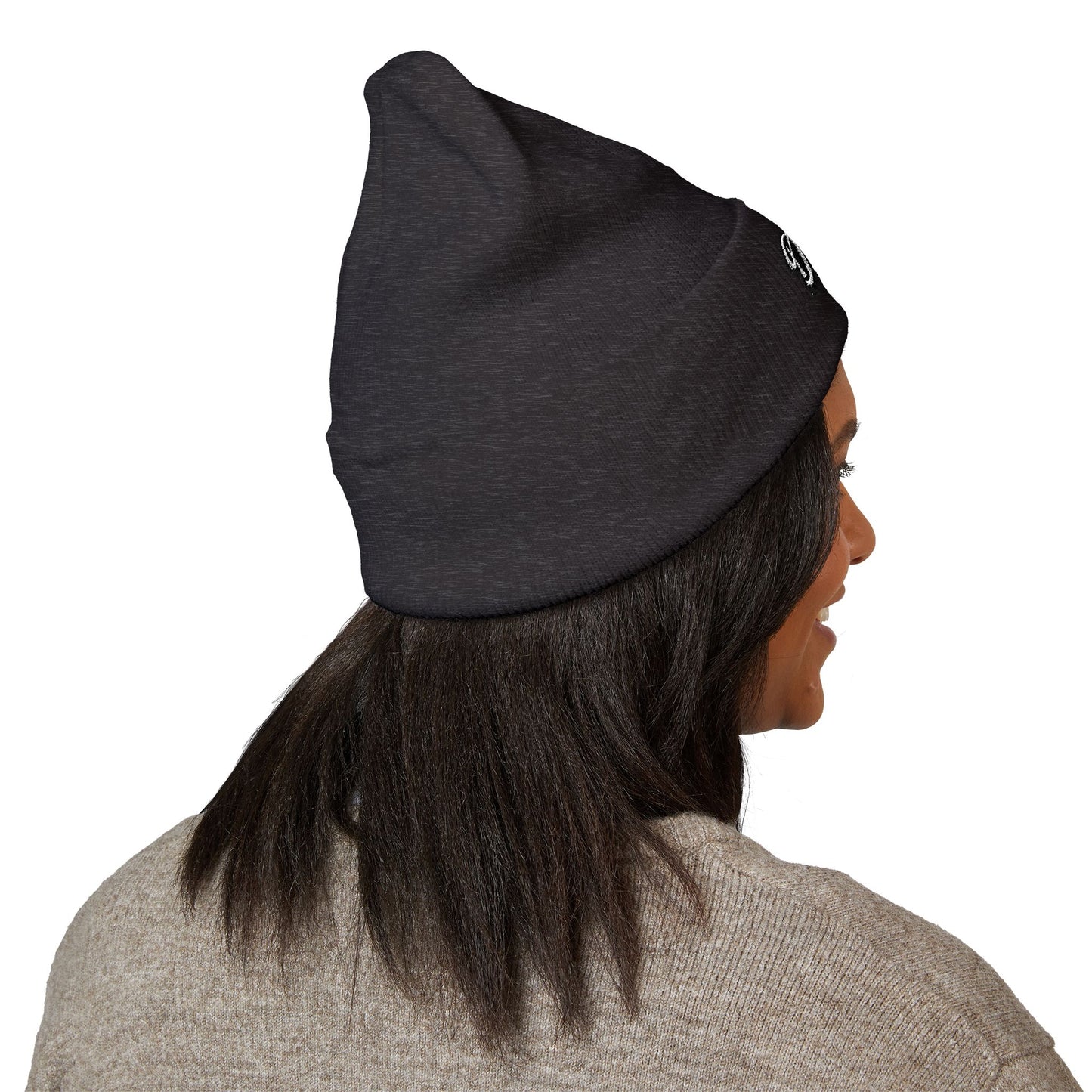 Embroidered 'DeSaus' Cuffed Beanie — Classic Knit Winter Hat