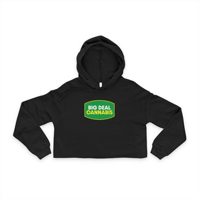 Cropped Hoodie — "Big Deal Cannabis" Logo Women's Streetwear
