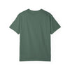 Emerald Twist T-Shirt — Retro Script Tee with Green Leaf Logo