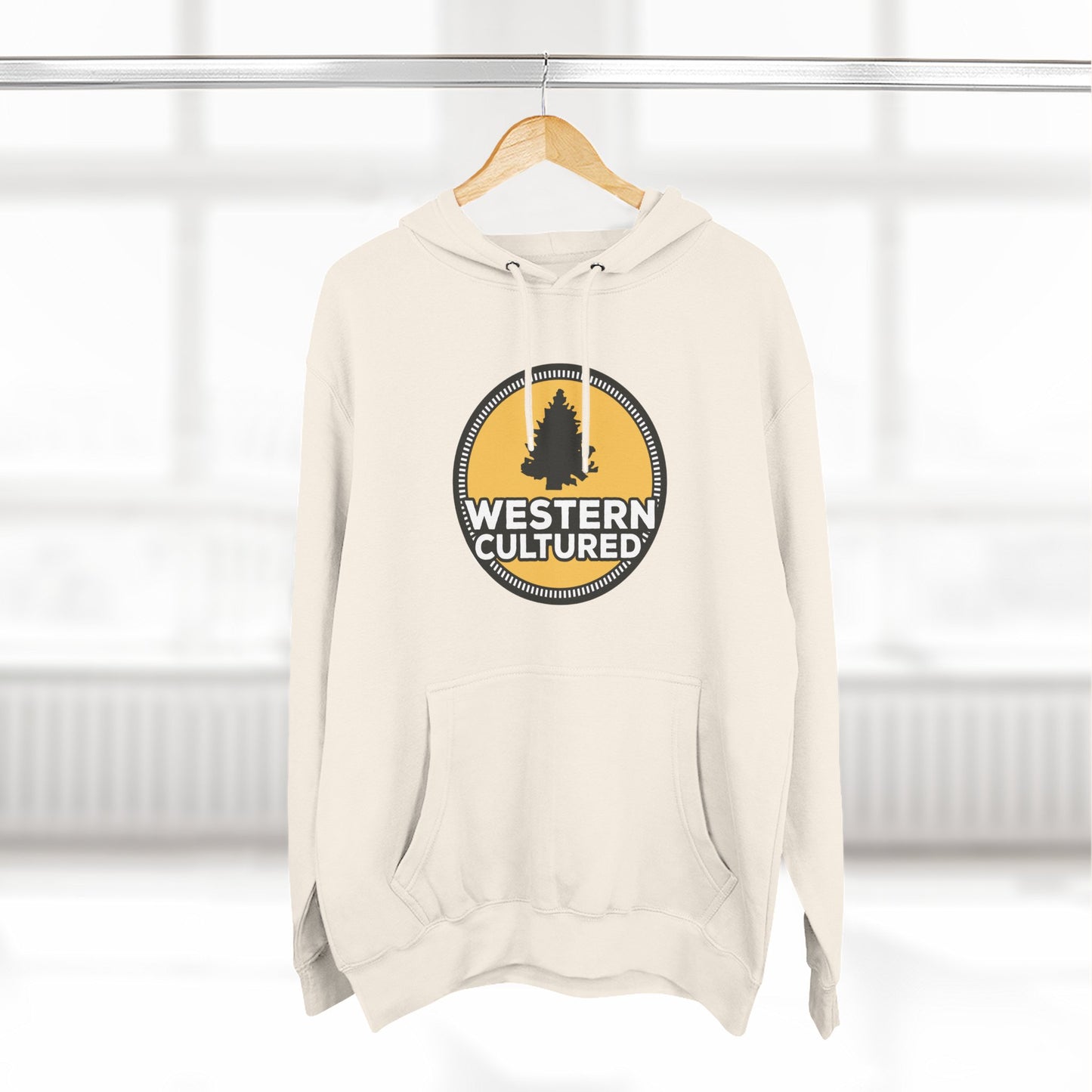 Western Cultured Hoodie — Retro Mountain Logo Pullover