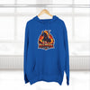 Red Mane Lion Logo Hoodie — Flame Graphic Three-Panel Fleece Hoodie