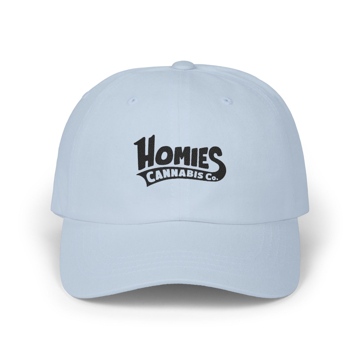 Homies Cannabis Co. Classic Dad Cap - Embroidered White Baseball Hat