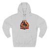 Red Mane Lion Logo Hoodie — Flame Graphic Three-Panel Fleece Hoodie