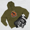 Red Mane Lion Logo Hoodie — Flame Graphic Three-Panel Fleece Hoodie