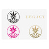 Legacy Sticker Sheet — Decorative Logo Stickers (Pink, Gold, Black)