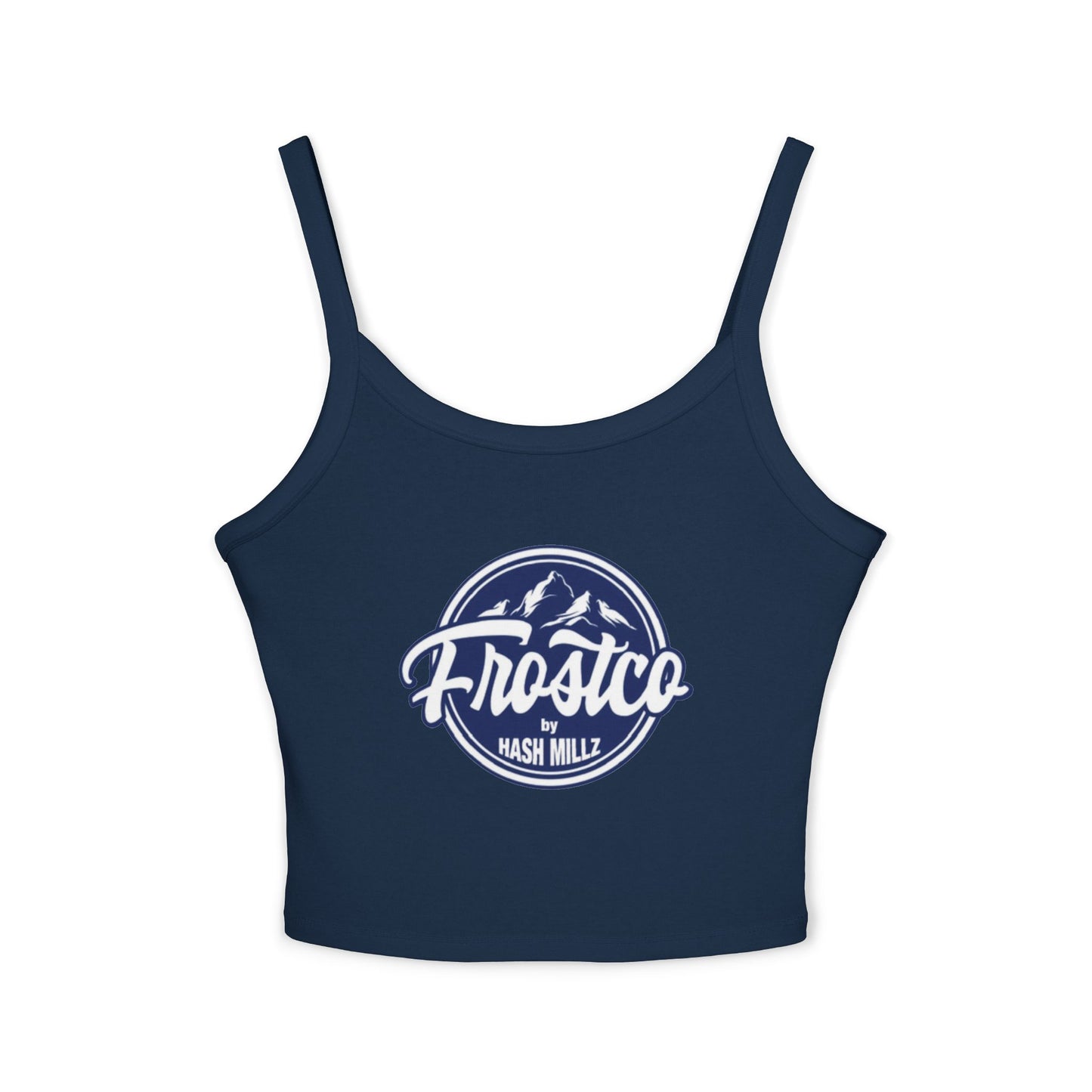 Spaghetti Tank Top - 'Frostrco' Mountain Logo Crop