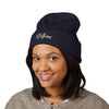 Embroidered 'DeSaus' Cuffed Beanie — Classic Knit Winter Hat